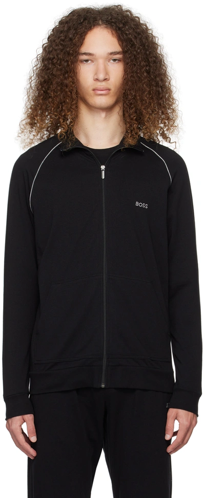 Hugo Boss Black Embroidered Sweater In Black 001