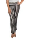 NY COLLECTION WOMENS BELTED STRIPE CROPPED PANTS