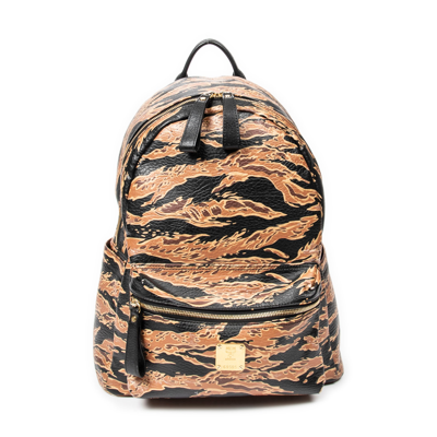 Mcm Camouflage Large Backpack In Brown