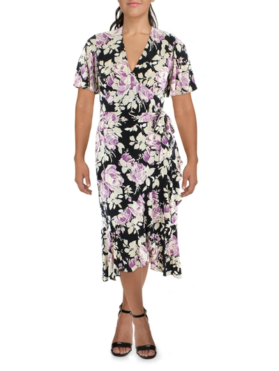 Lauren Ralph Lauren Womens Floral Hi-low Midi Dress In Multi