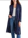 Steve Madden Show Stopper Sequin Duster Jacket In Blue