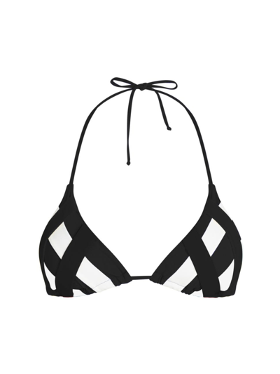 Valimare Women's Ibiza Colorblocked Bandage Bikini Top In Black/white