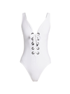 Karla Colletto Swim Women's Lucy Lace-up One-piece Swimsuit In White