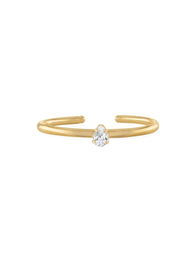 Alexa Leigh Nell Pear Shape Cubic Zirconia Bangle Bracelet In 18k Gold Filled In Yellow Gold