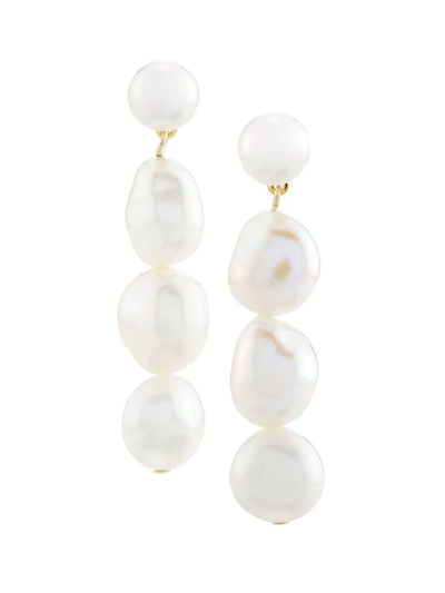 Shashi Women's Ciel 14k Gold-vermeil & Freshwater Pearl Drop Earrings In Gold Pearl