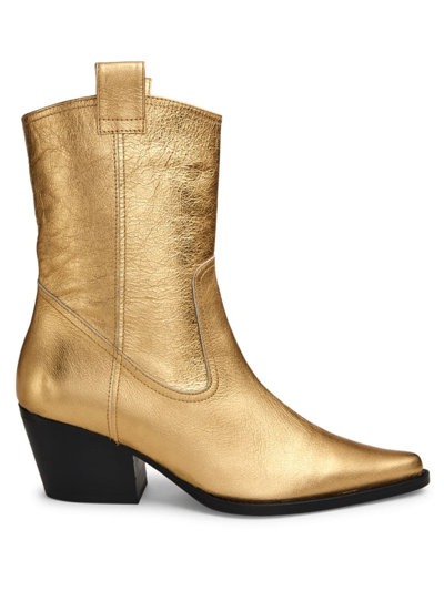 Staud Women's June Leather Boots In Gold