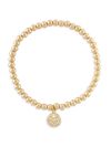 ALEXA LEIGH WOMEN'S OPEN HEART 14K-GOLD-FILLED & CUBIC ZIRCONIA BEADED STRETCH BRACELET