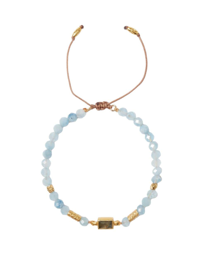 Chan Luu Women's 18k-gold-plated & Multi-gemstone Beaded Bracelet In Aquamarine