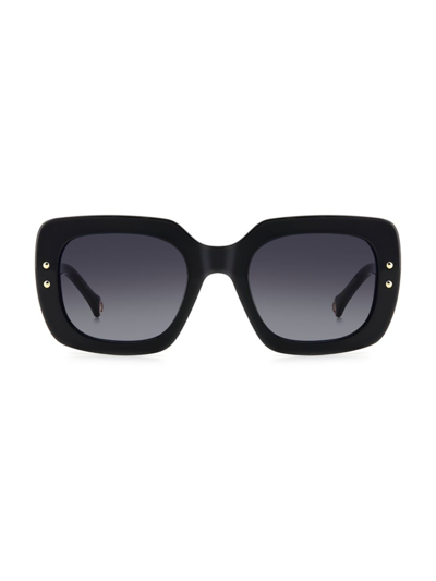 Carolina Herrera 52mm Rectangular Sunglasses In Black White Grey