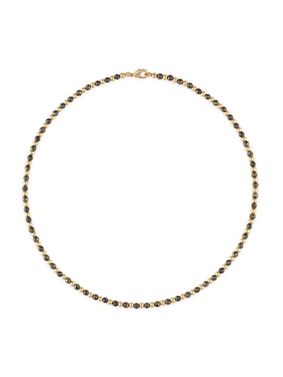 Alexa Leigh Women's Phoebe 14k-gold-filled & Pyrite Beaded Necklace In Black/gold