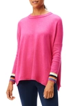 Nz Active By Nic+zoe Cool Down Color Pop Sweater In Shocking Pink