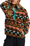 Billabong Switchback Textured Fleece Pullover In Black Multi