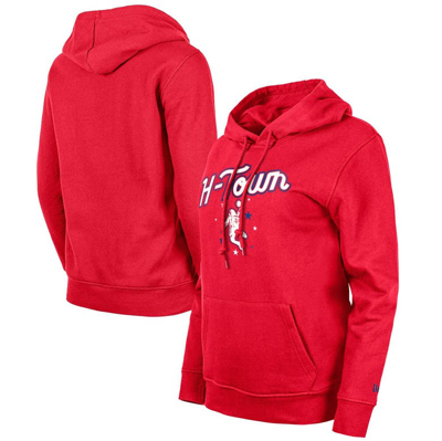 New Era Women's  Red Houston Rockets 2023/24 City Edition Pullover Hoodie