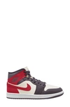 Jordan Air  1 Mid Sneaker In Sail/ Gym Red/ Off Noir/ White