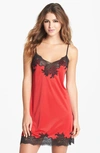 Natori Enchant Lace-trim Chemise In Red
