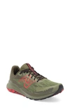 New Balance Dynasoft Nitrel V5 Trail Running Shoe In Green/red/black