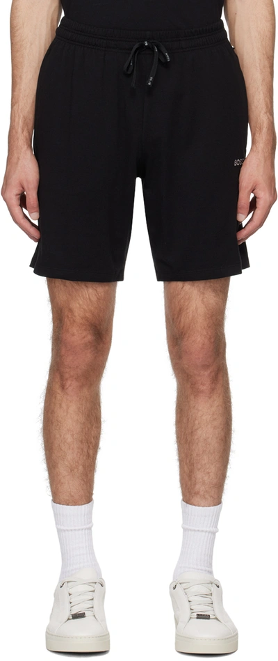 Hugo Boss Black Embroidered Shorts In Black 001