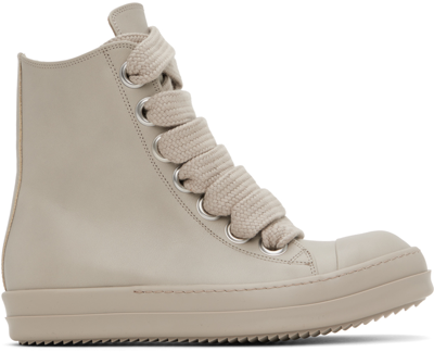 Rick Owens Off-white Jumbo Laced Sneakers In 8888 Pearl/pearl/pea