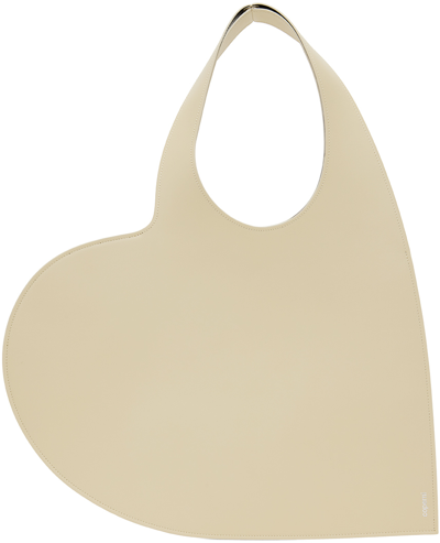 Coperni Heart Leather Shoulder Bag In Sand