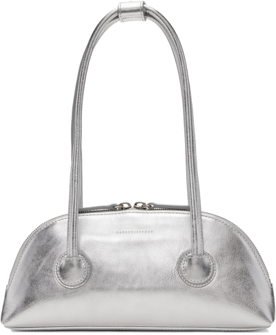 Marge Sherwood Bessette Leather Shoulder Bag In Metallic Silver
