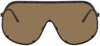 RICK OWENS BLACK & BROWN SHIELD SUNGLASSES