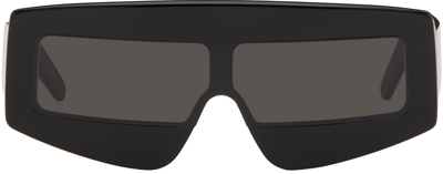 Rick Owens Black Phleg Sunglasses In 0909 Black/black