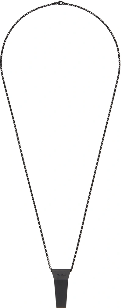 Rick Owens Black Trunk Charm Necklace In 09 Black