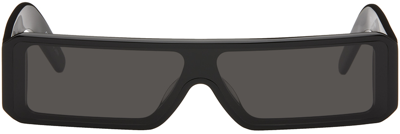 Rick Owens Black Geth Sunglasses In 909 Black/black