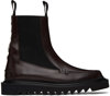Toga Virilis Side Gore Ankle Leather Boots In Brown
