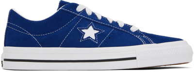 Converse Blue One Star Pro Low Top Sneakers In  Blue/white/