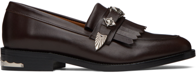 Toga Virilis Logo-engraved Leather Loafers In Aj826 - Dark Brown Leather