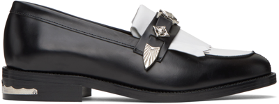 Toga Virilis Polido Metal-insert Fringed Leather Loafers In Black