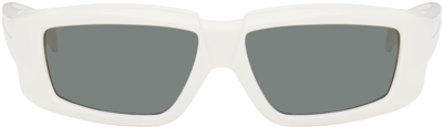 Rick Owens White Rick Sunglasses In 1109 Milk/black