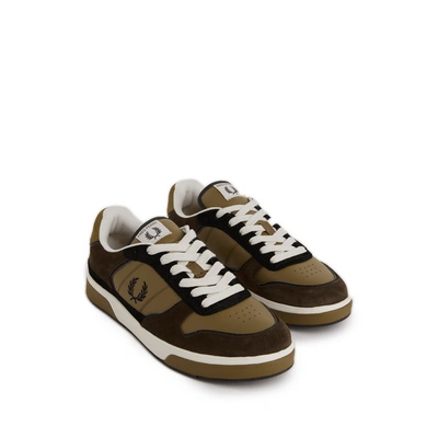 Fred Perry Leather Trainers In Brown