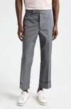 Thom Browne Tailored Cropped Twill Trousers In Medium Grey