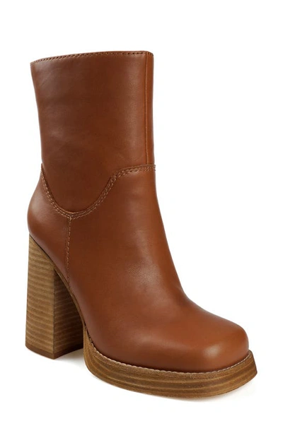 Candies Glam Bootie In Tan Leather