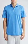 Peter Millar Duet Stripe Jersey Performance Polo In Cape Blue