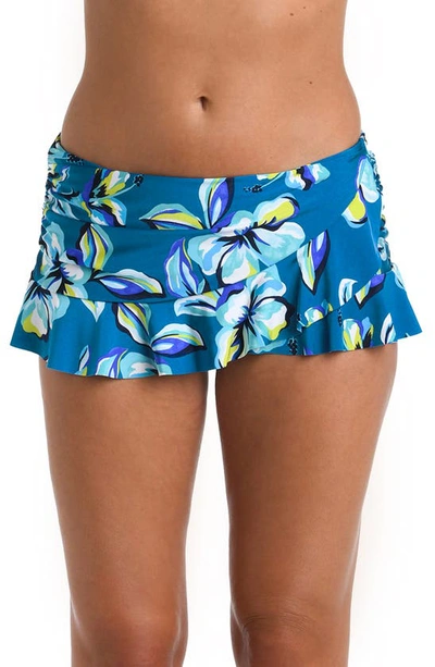 La Blanca Fiji Tropics Asymmetrical Swim Skirt In Ocean