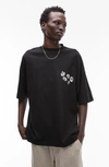 TOPMAN EXTREME OVERSIZE DAISY GRAPHIC T-SHIRT