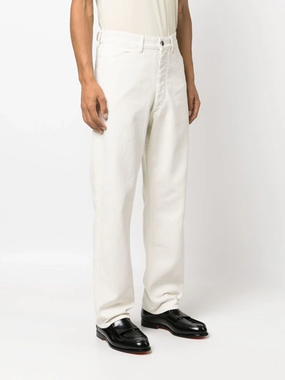 Lemaire Curved Pants In Wh038 Clay White