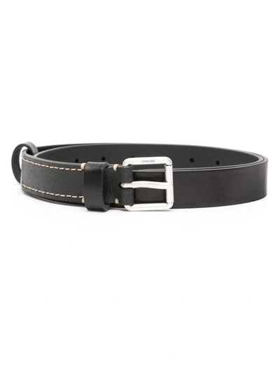 Lemaire Leather Belt In Bk999 Black