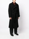 Lemaire Wrap Coat In Bk999 Black