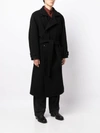Lemaire Wrap Coat In Black