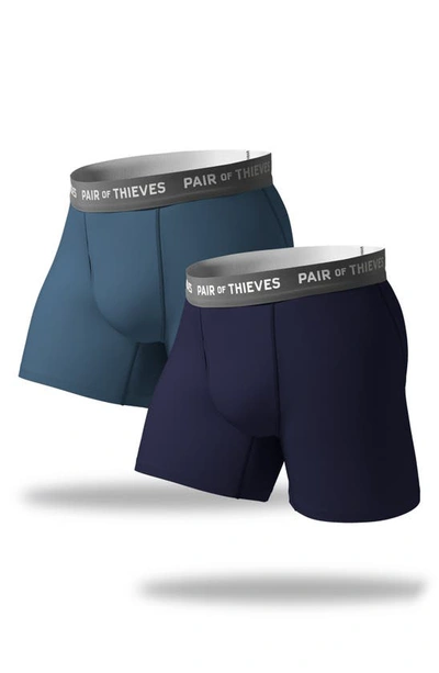 Pair Of Thieves Assorted 2-pack Superfit Performance Boxer Briefs In Blue