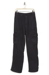 Mother The Private Cargo Sneak Jeans In Faded Black