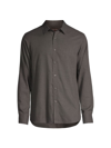 Michael Kors Classic Fit Long Sleeve Button Front Shirt In Ash Melange