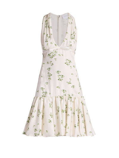 Giambattista Valli Women's Floral Sleeveless Fit & Flare Mini-dress In Ivory Green