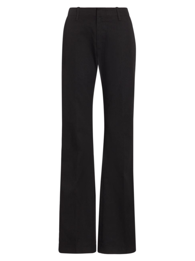 Re/done Women's Cotton-blend Twill Mid-rise Flare Trousers In Black
