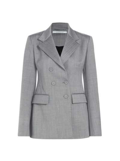 ANOTHER TOMORROW WOMEN'S DOUBLE-BREASTED HERRINGBONE WOOL BLAZER