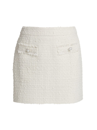 Line & Dot Women's Melody Tweed Miniskirt In Ivory
